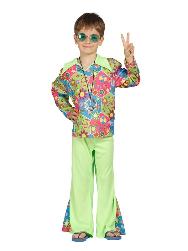 Adult Men Flower Hippie Costume 60's 70's Hippy Outfits Party