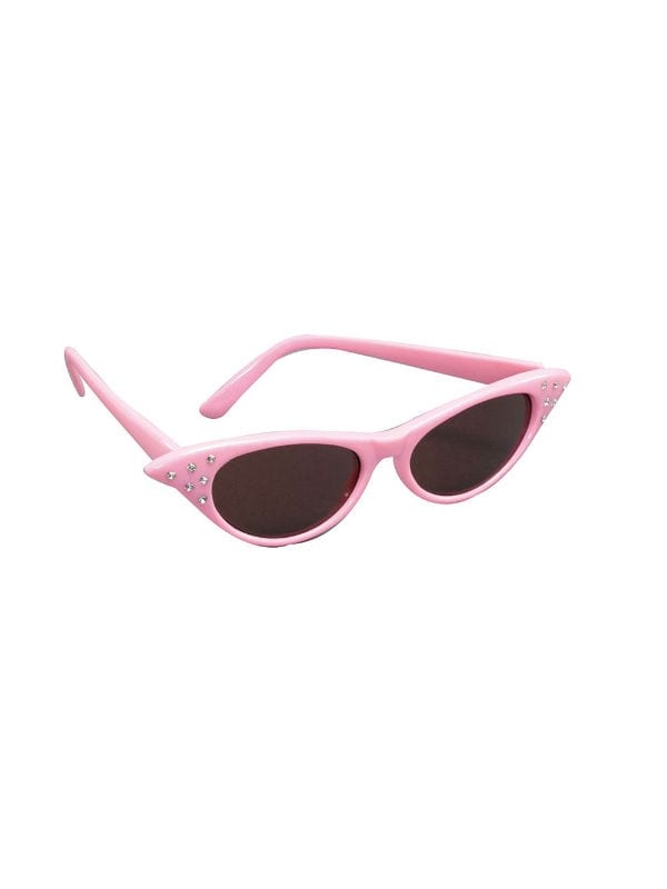 50's Female Sunglasses Pink - Costumes R Us Fancy Dress
